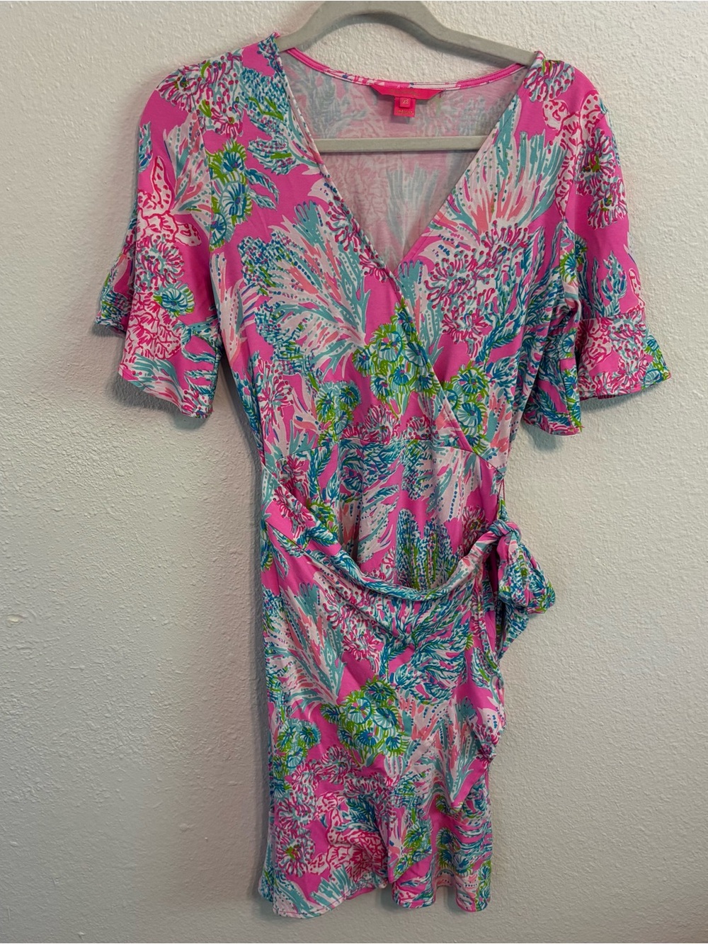 Lilly Pulitzer Isella Wrap dress XS prosecco pink seaing  things vacation preppy